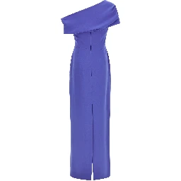 Blue Polyester Long Dress