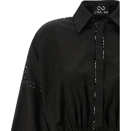 Black Polyester Short Dress