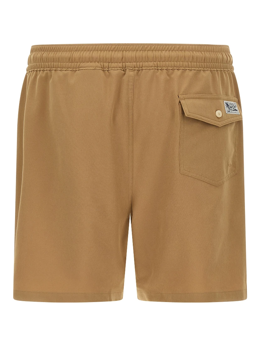 Beige Polyester Shorts