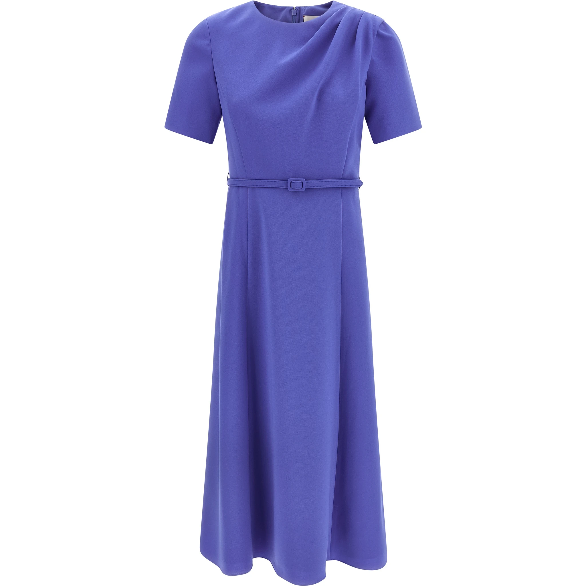 Blue Polyester Midi Dress