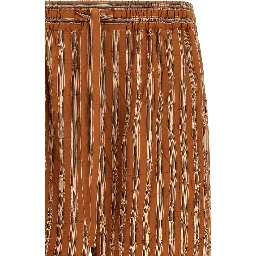 Brown Viscose Casual Pants