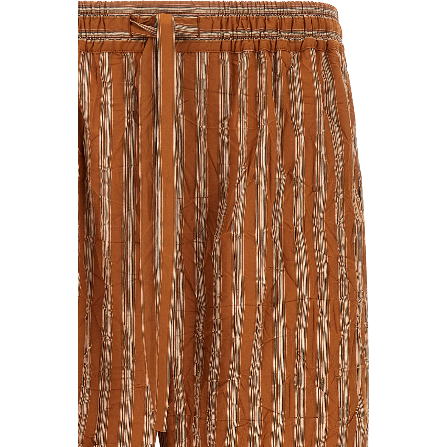 Brown Viscose Casual Pants