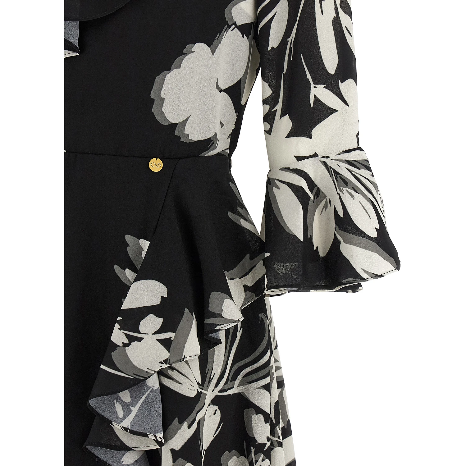 Bicolor Recycled Polyester Midi Dress