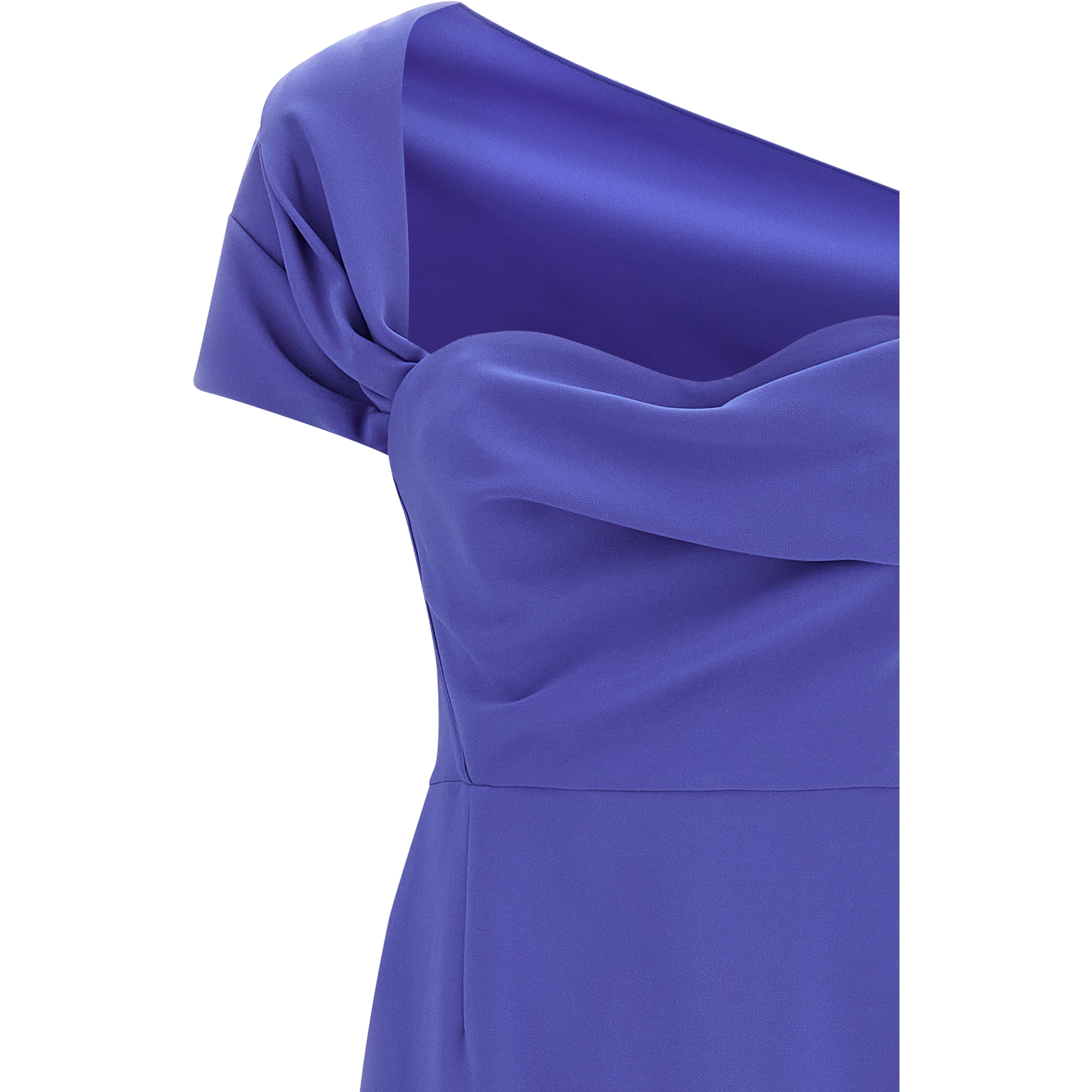 Blue Polyester Long Dress