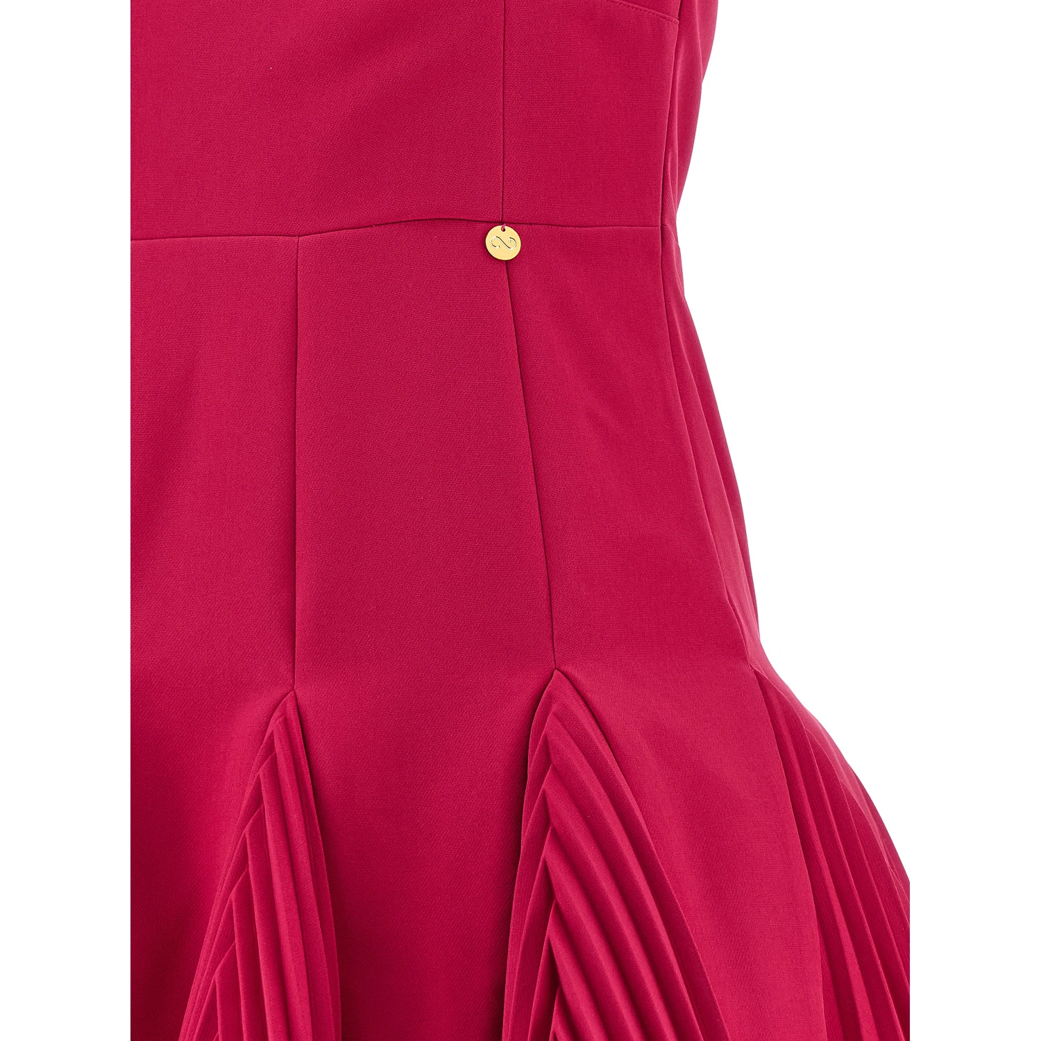 Fuchsia Polyester Short Dress