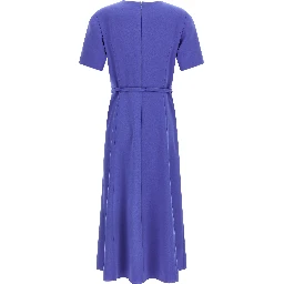 Blue Polyester Midi Dress