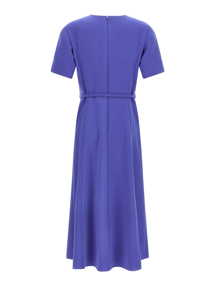 Blue Polyester Midi Dress