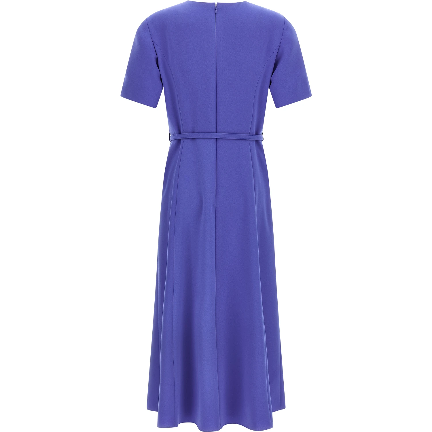 Blue Polyester Midi Dress