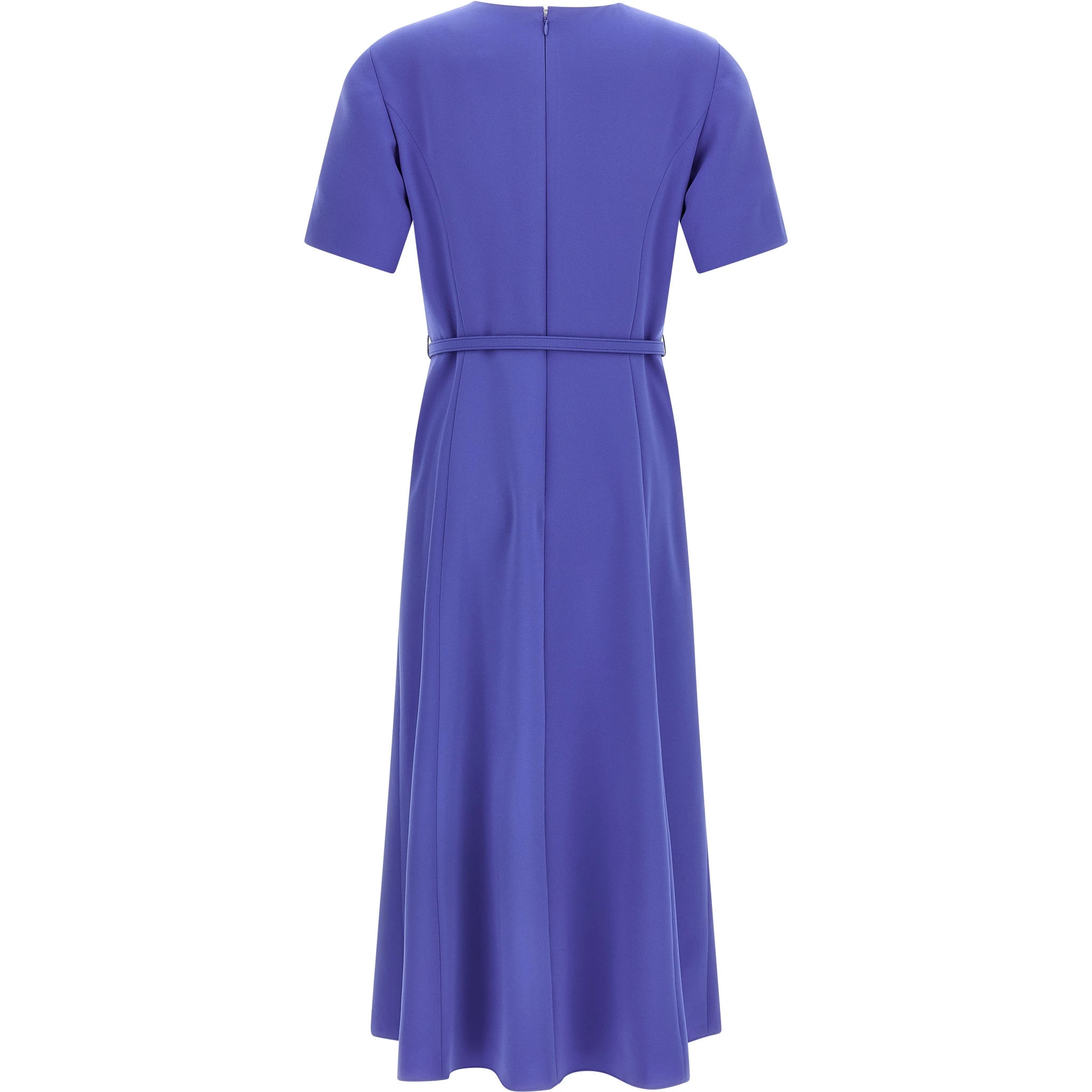 Blue Polyester Midi Dress