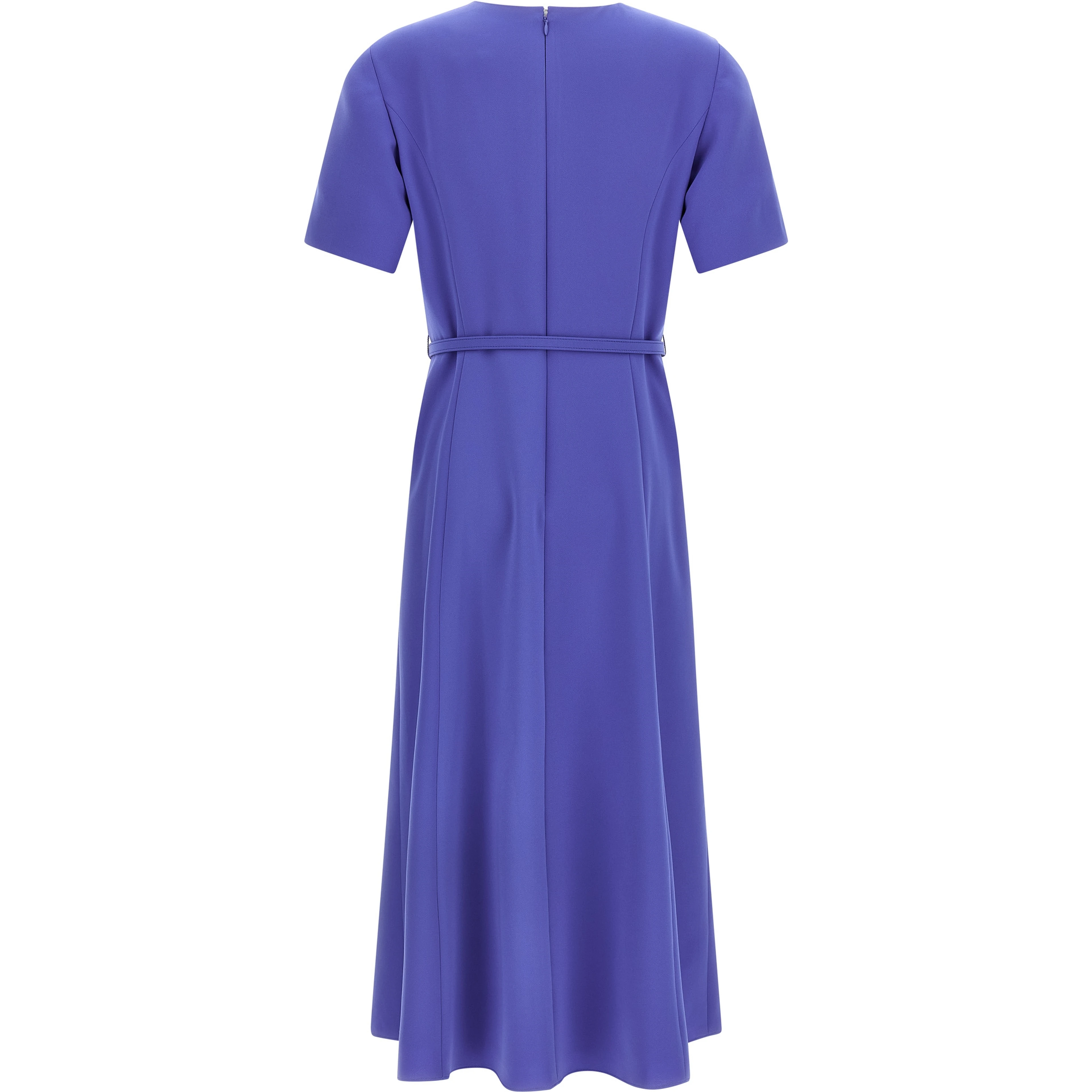 Blue Polyester Midi Dress