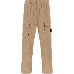 Beige Cotton Cargo Pants