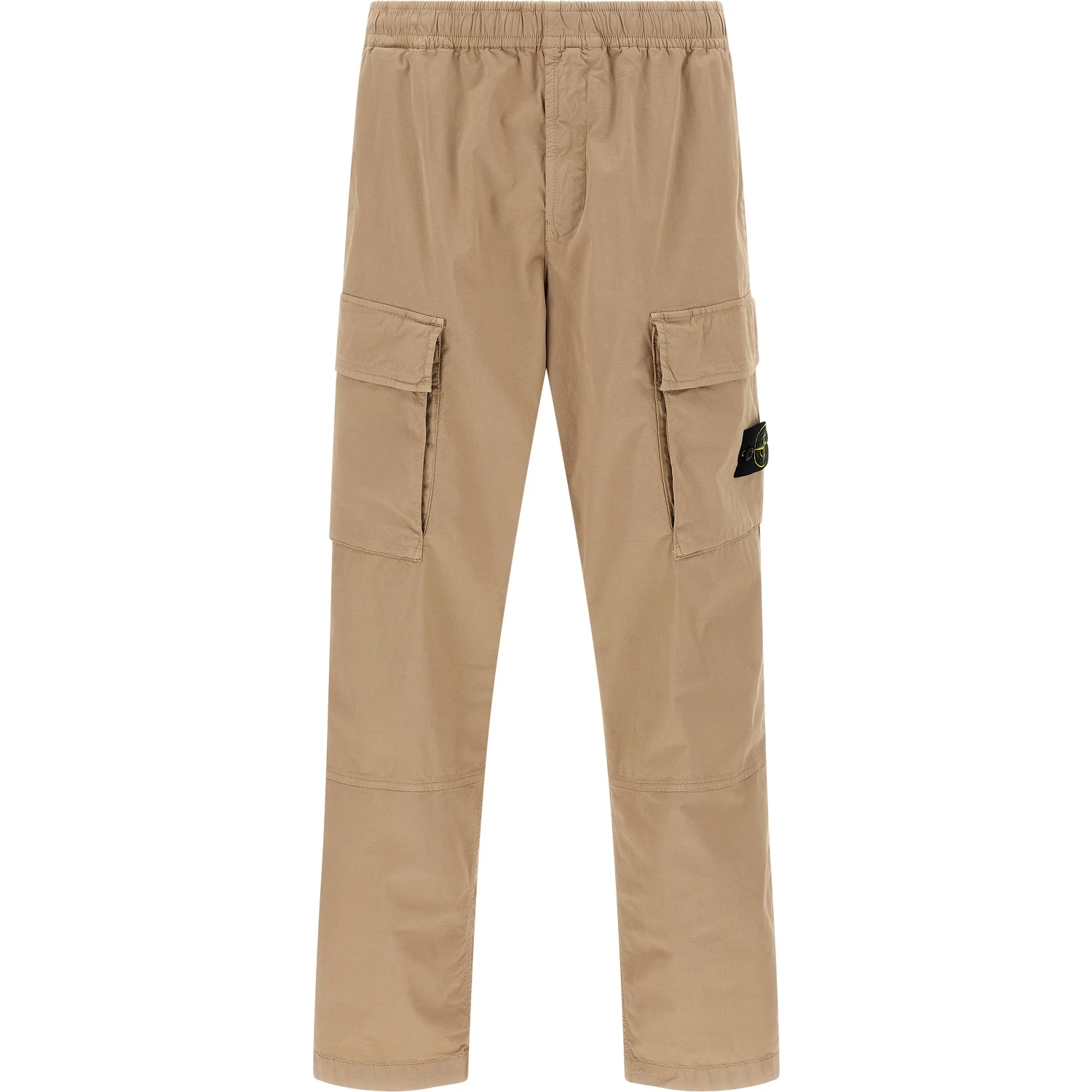 Beige Cotton Cargo Pants