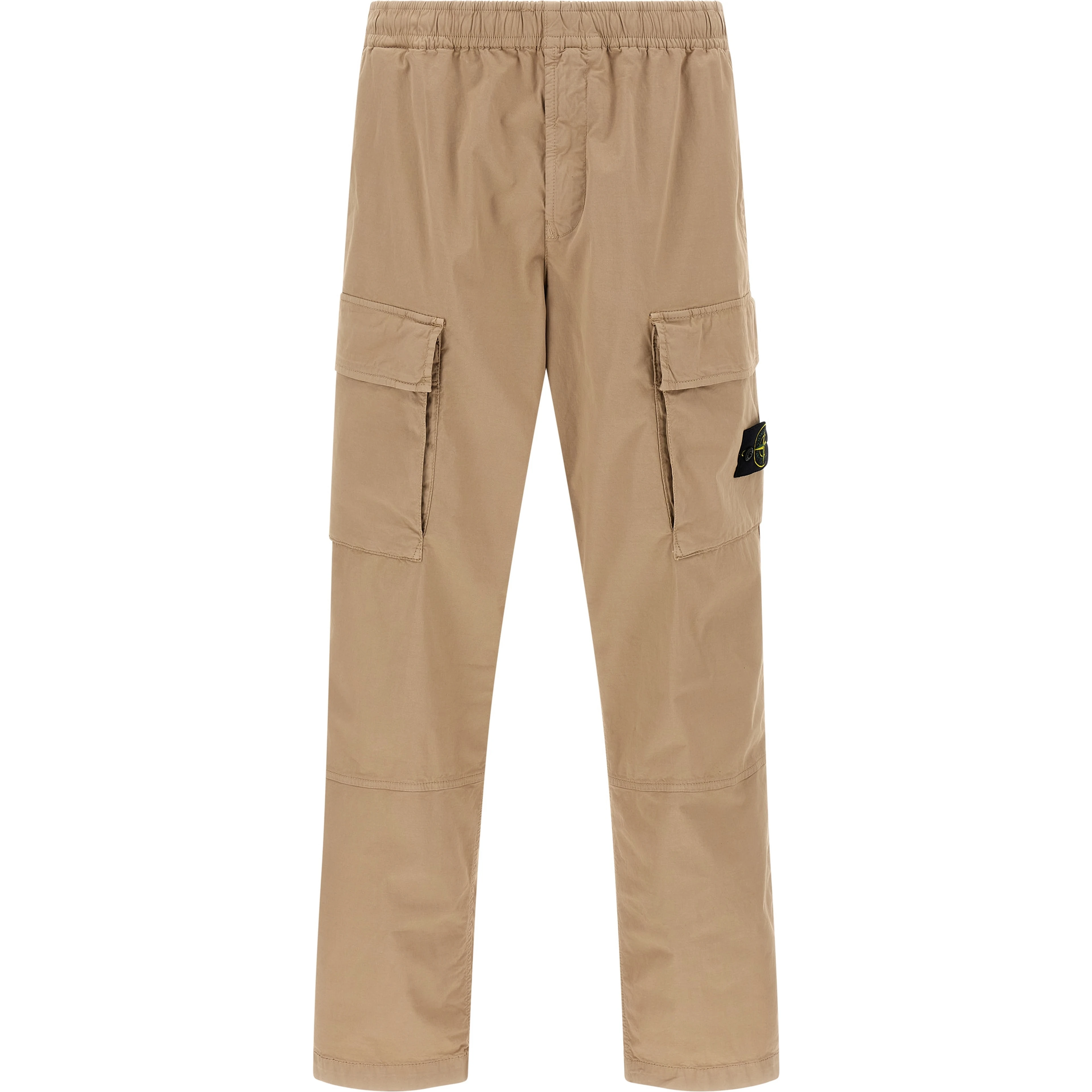 Beige Cotton Cargo Pants