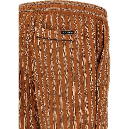Brown Viscose Casual Pants