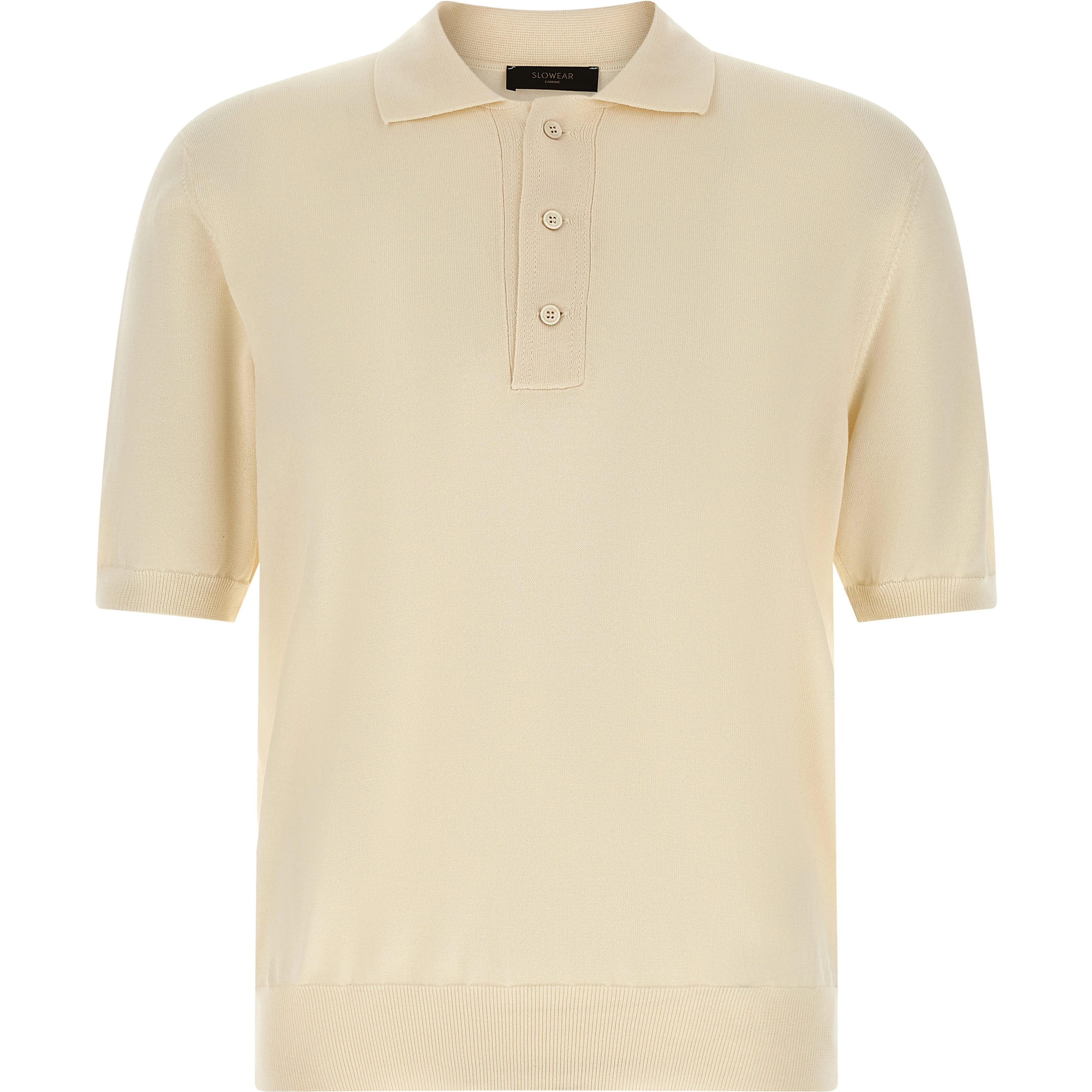 Beige Cotton Polo Shirt