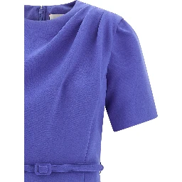 Blue Polyester Midi Dress