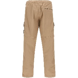 Beige Cotton Cargo Pants