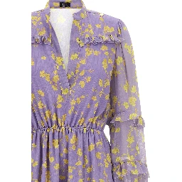 Purple Recycled Polyester Long Dress