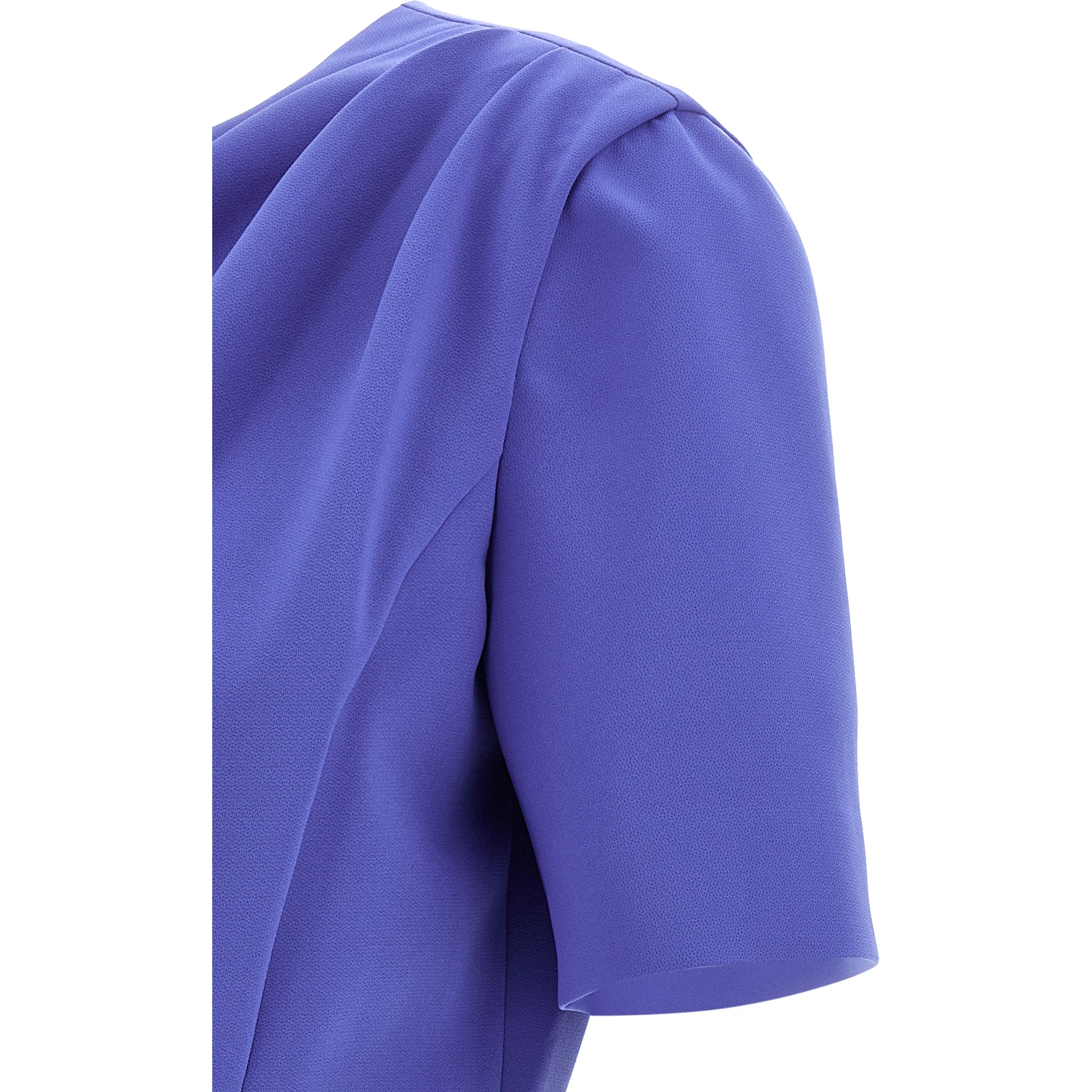 Blue Polyester Midi Dress