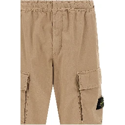 Beige Cotton Cargo Pants