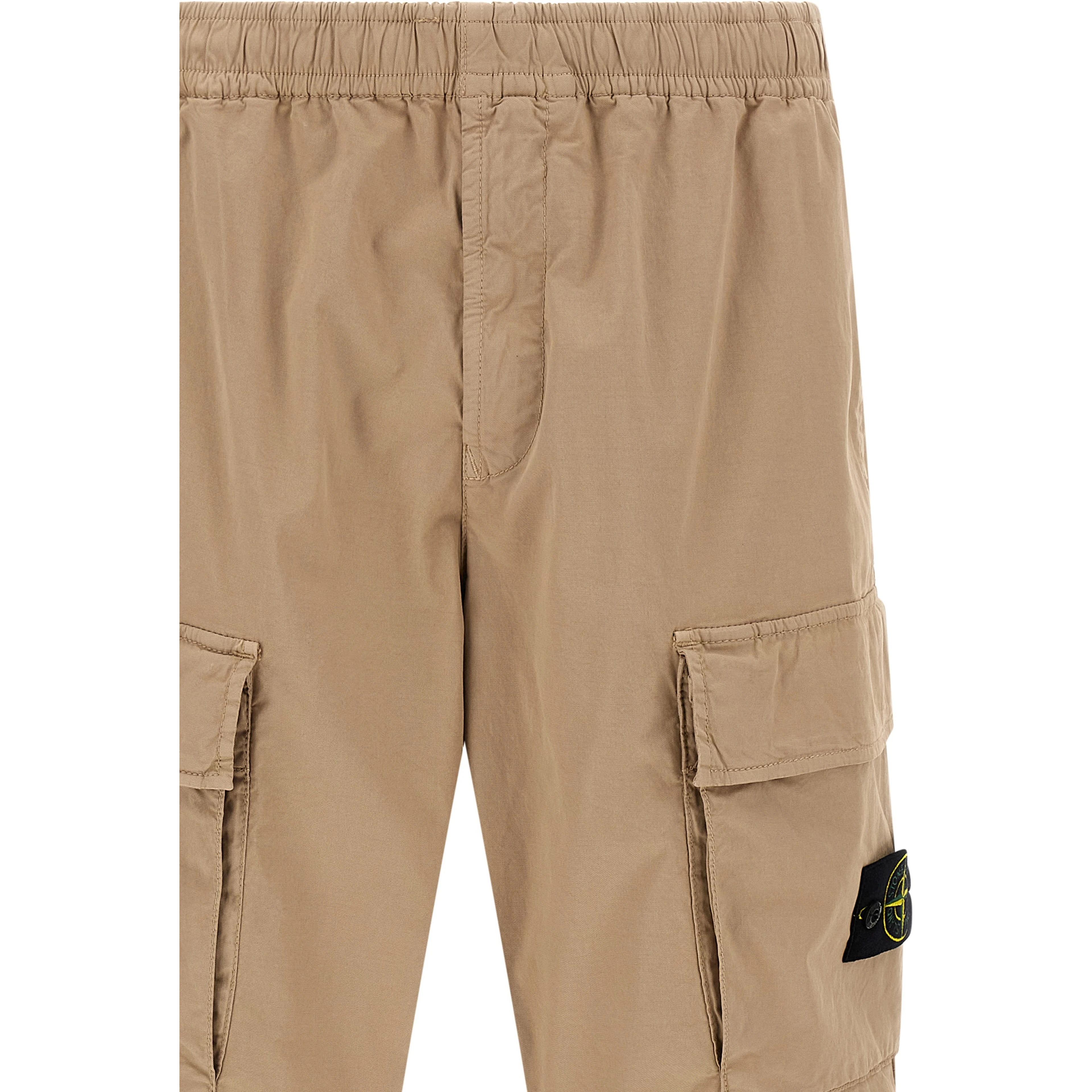 Beige Cotton Cargo Pants