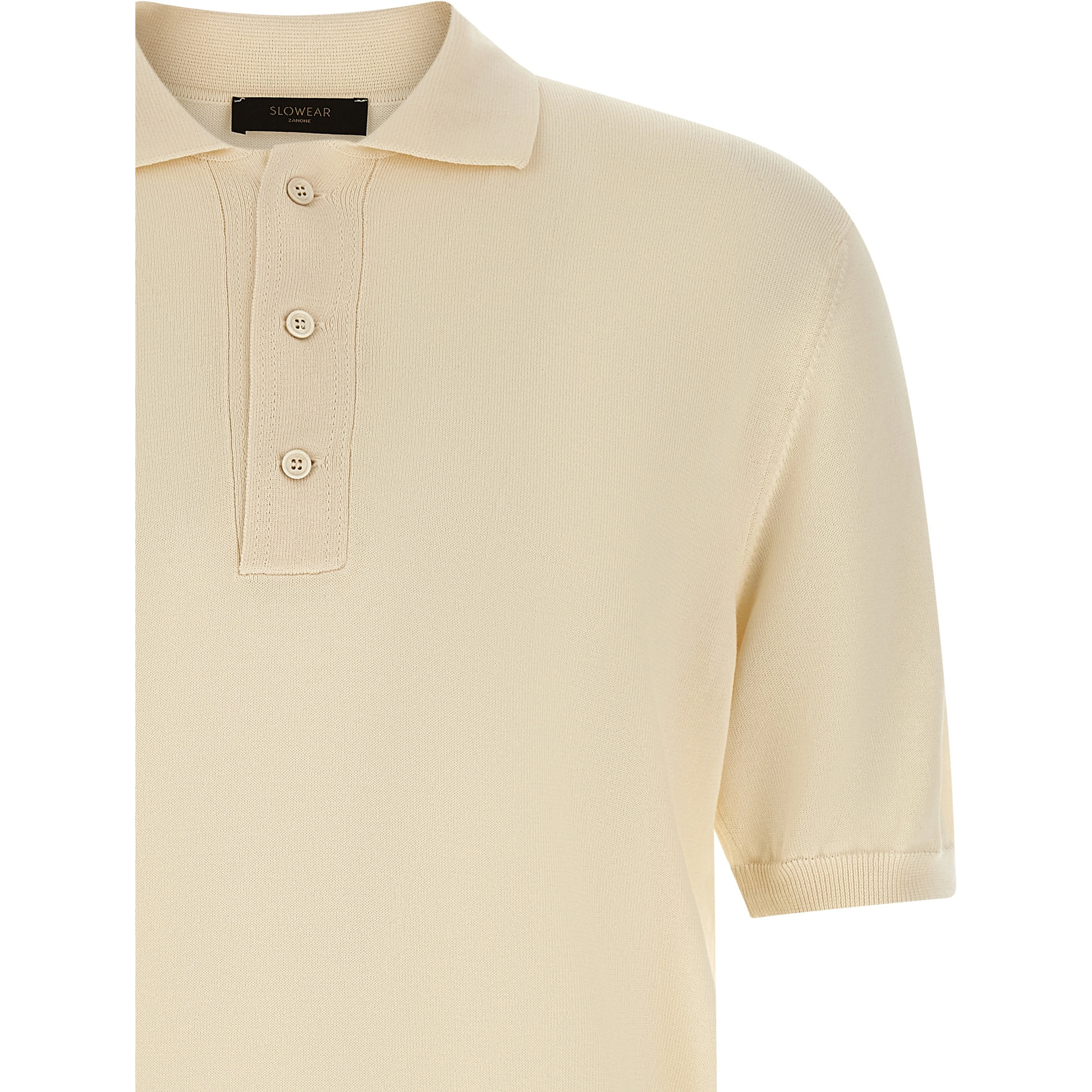 Beige Cotton Polo Shirt
