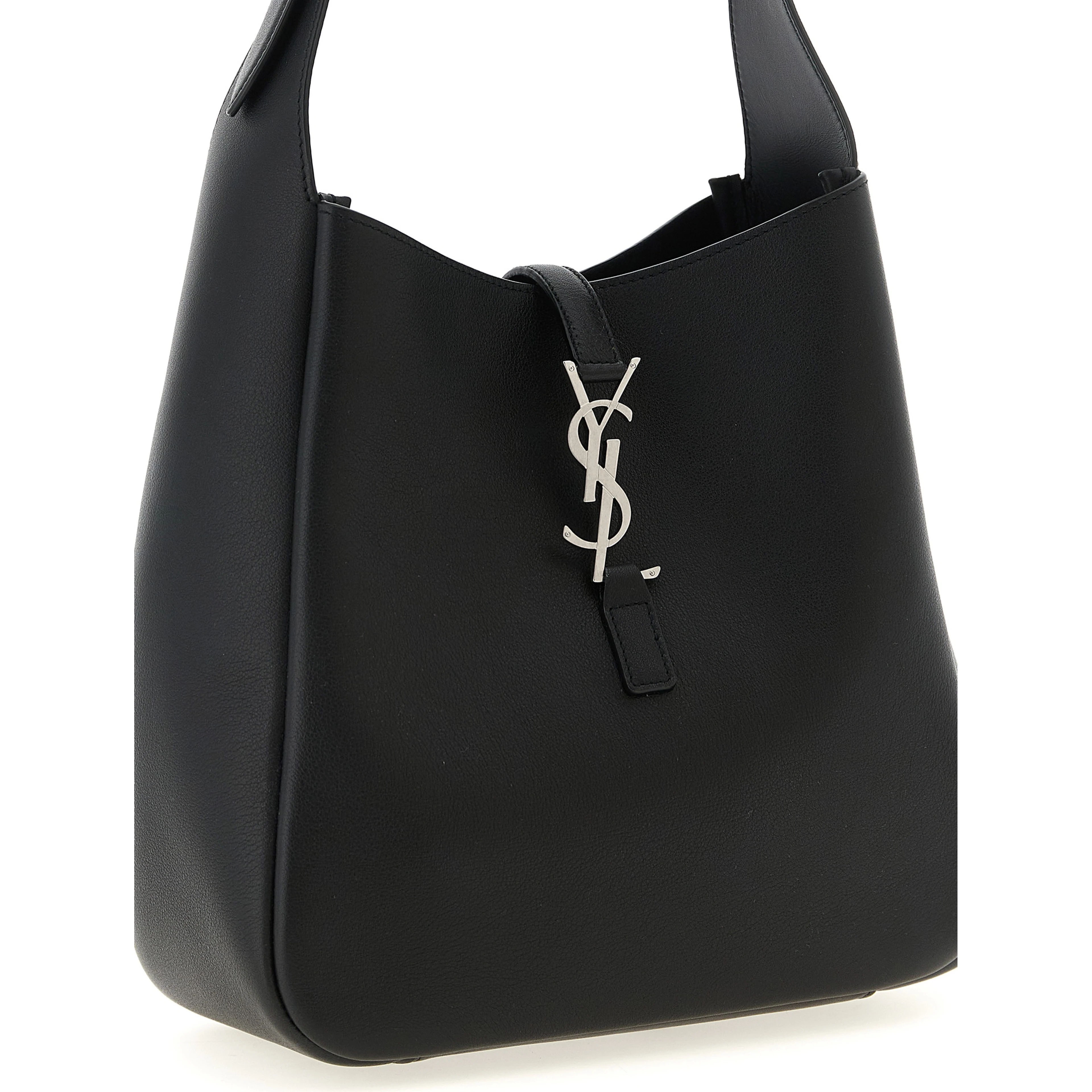 Black Calfskin Shoulder Bag