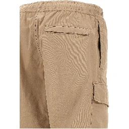 Beige Cotton Cargo Pants