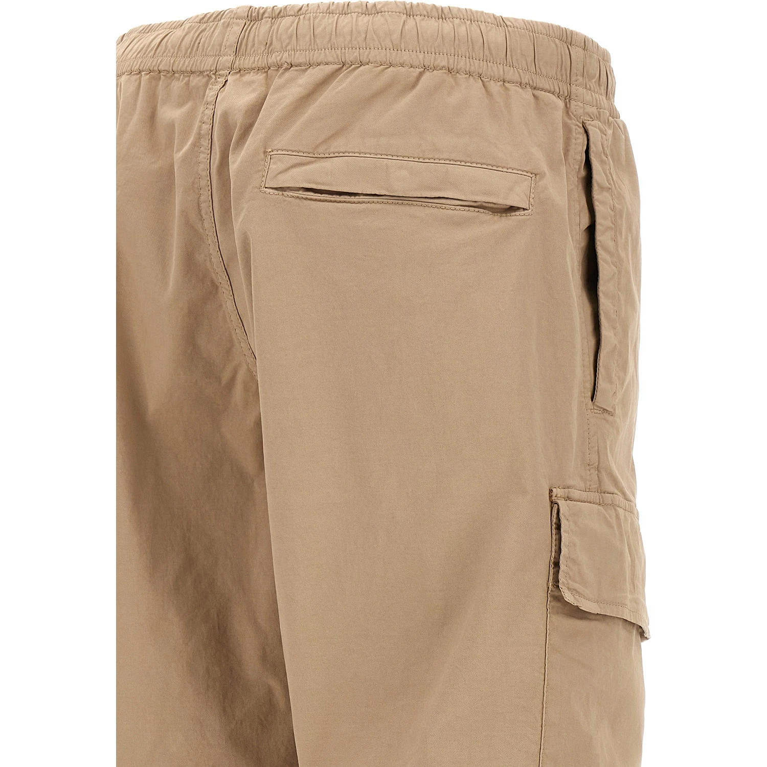 Beige Cotton Cargo Pants