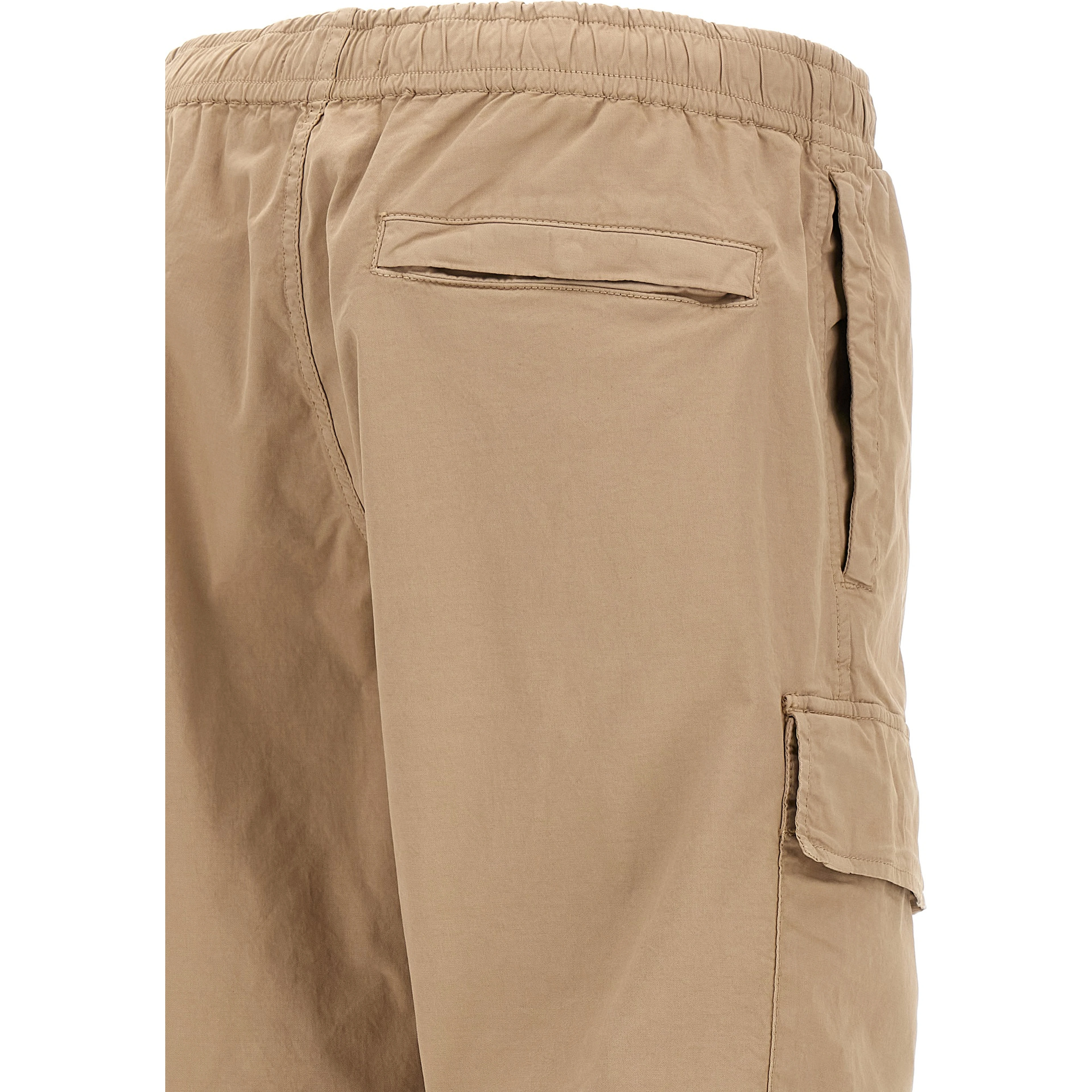 Beige Cotton Cargo Pants