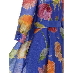 Blue Silk Long Dress