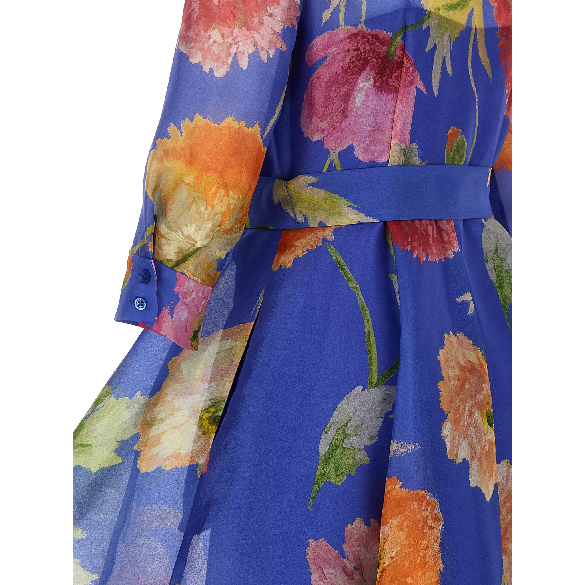 Blue Silk Long Dress