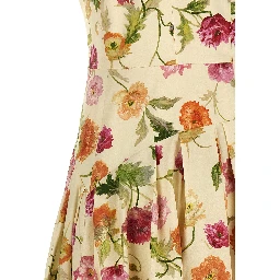 Beige Cotton Midi Dress