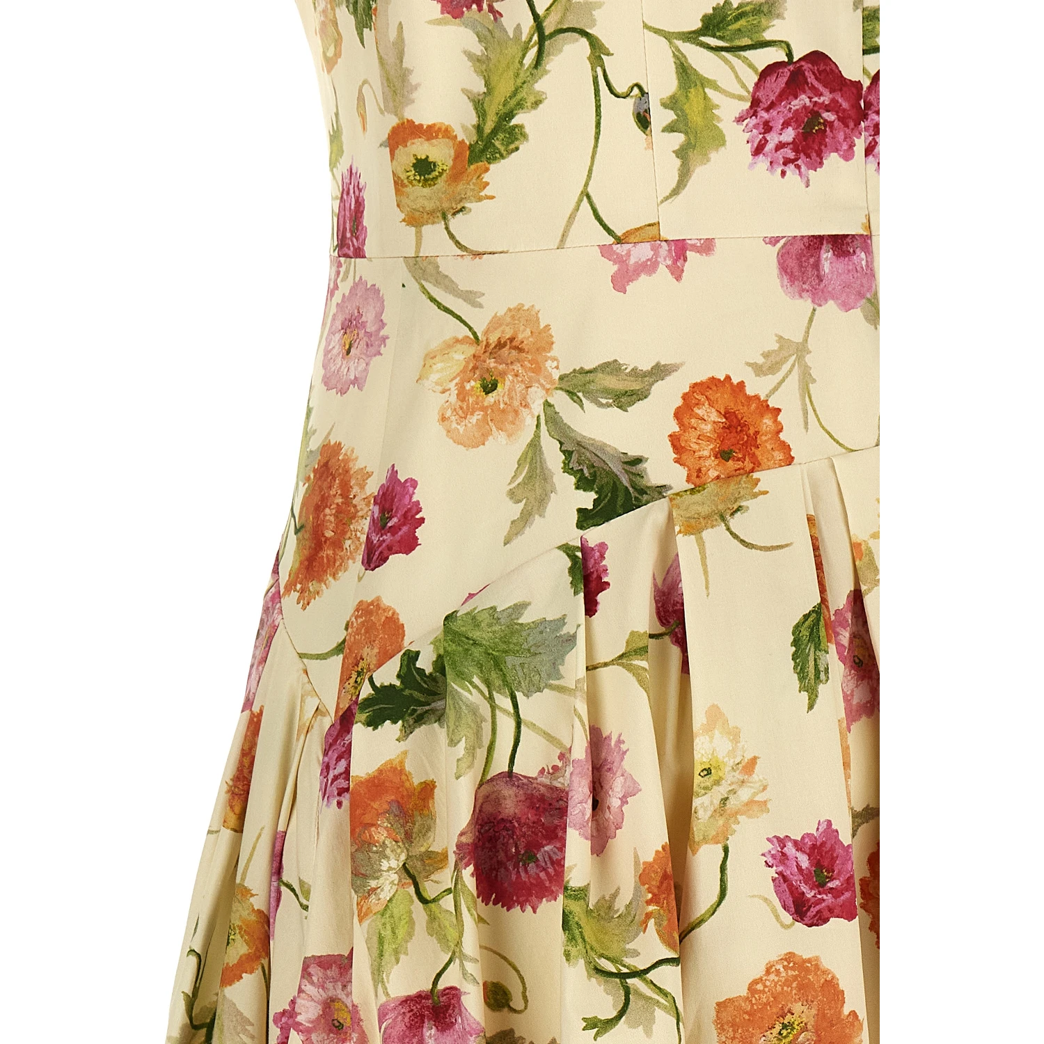 Beige Cotton Midi Dress