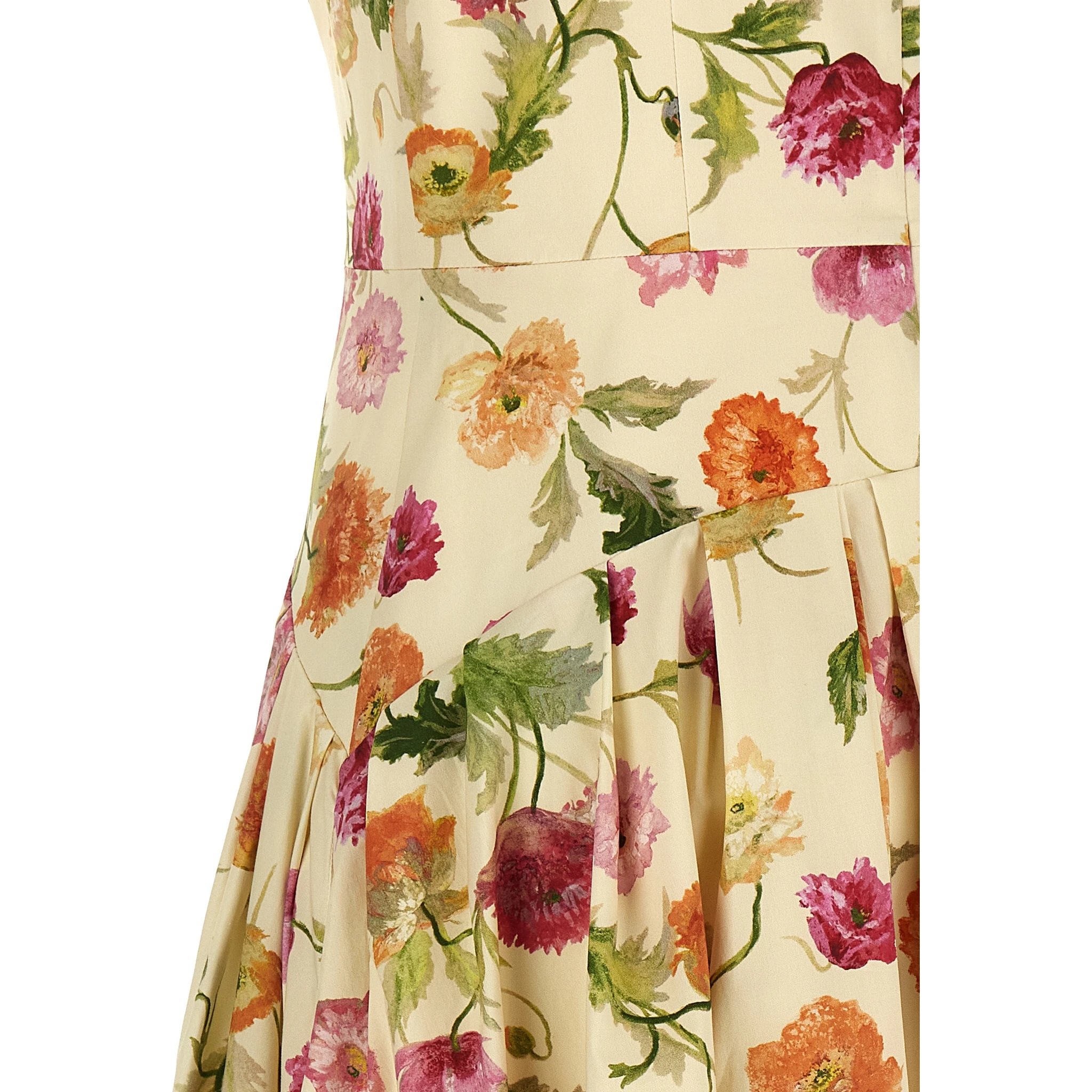Beige Cotton Midi Dress