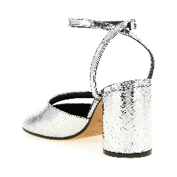 Silver Calfskin High Heel Pumps