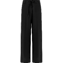 Black Viscose Casual Pants