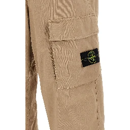 Beige Cotton Cargo Pants