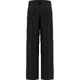 Black Viscose Casual Pants