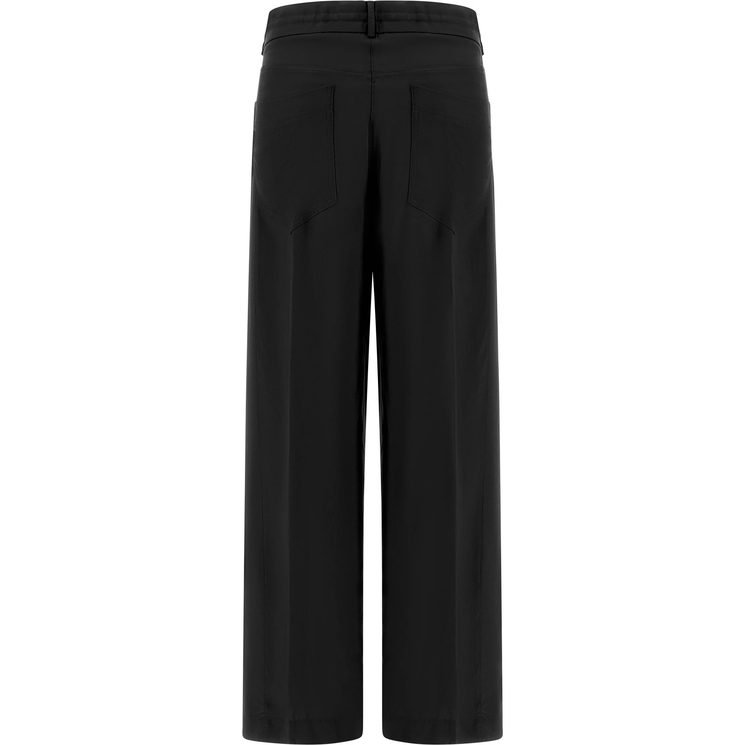 Black Viscose Casual Pants
