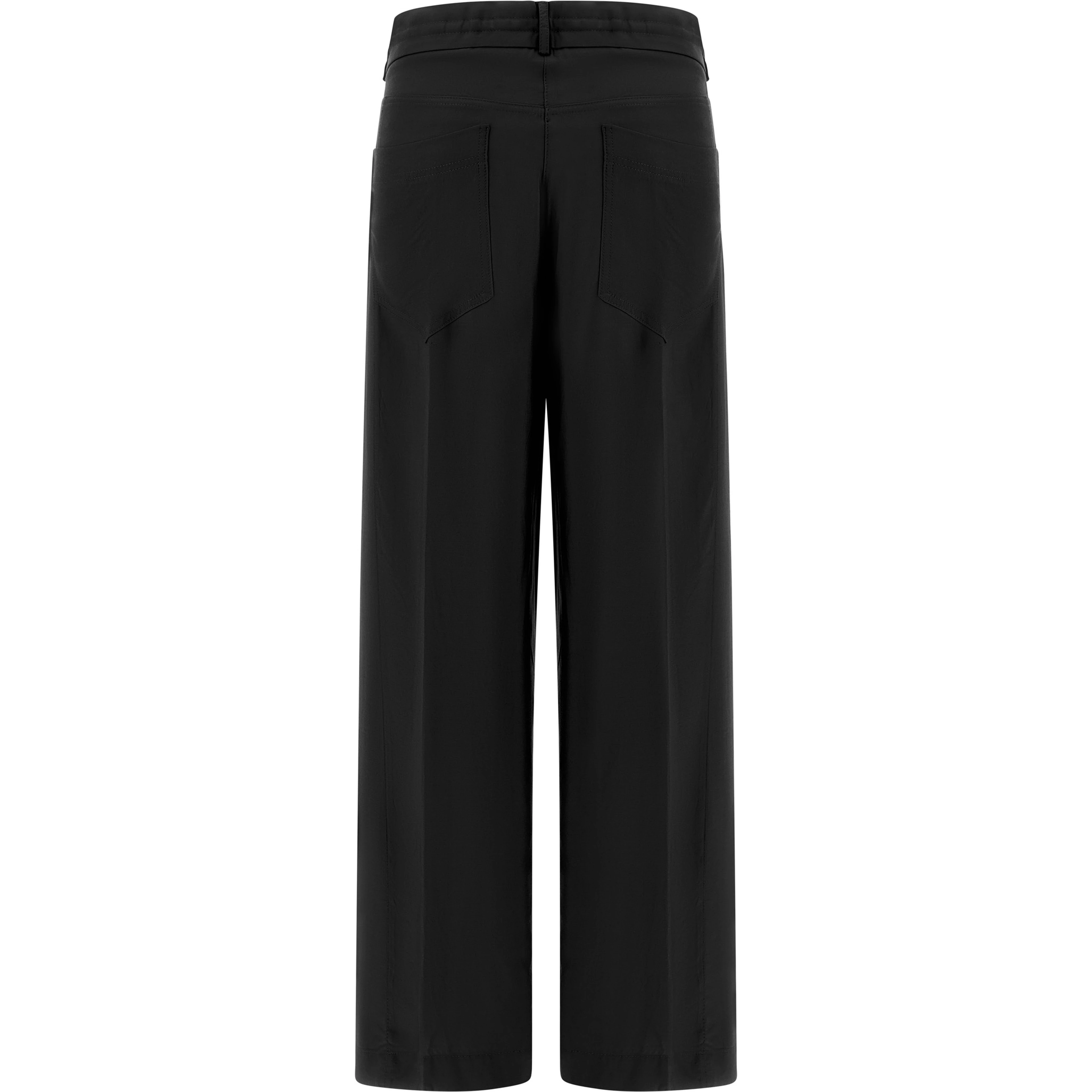 Black Viscose Casual Pants
