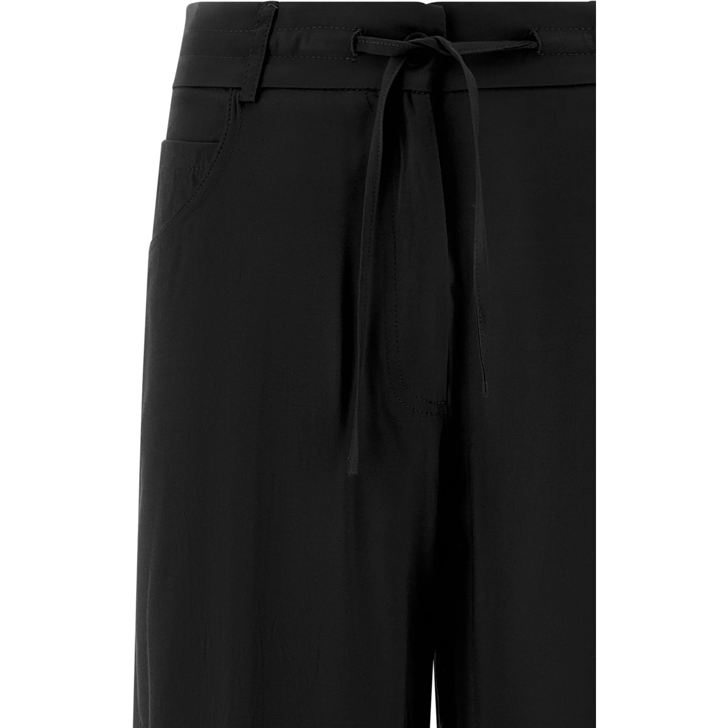 Black Viscose Casual Pants