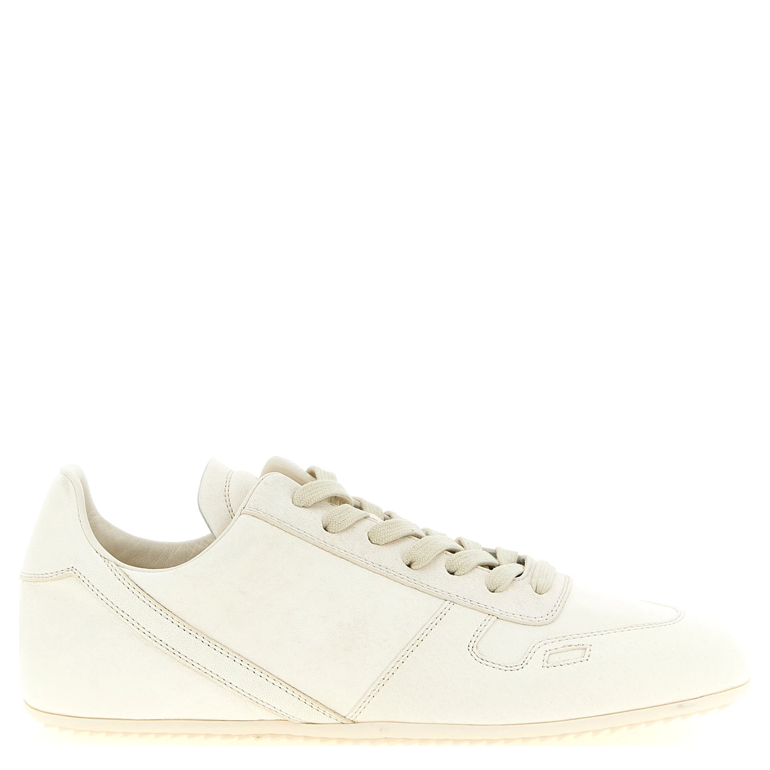 White Lamb Leather Low Top Sneakers