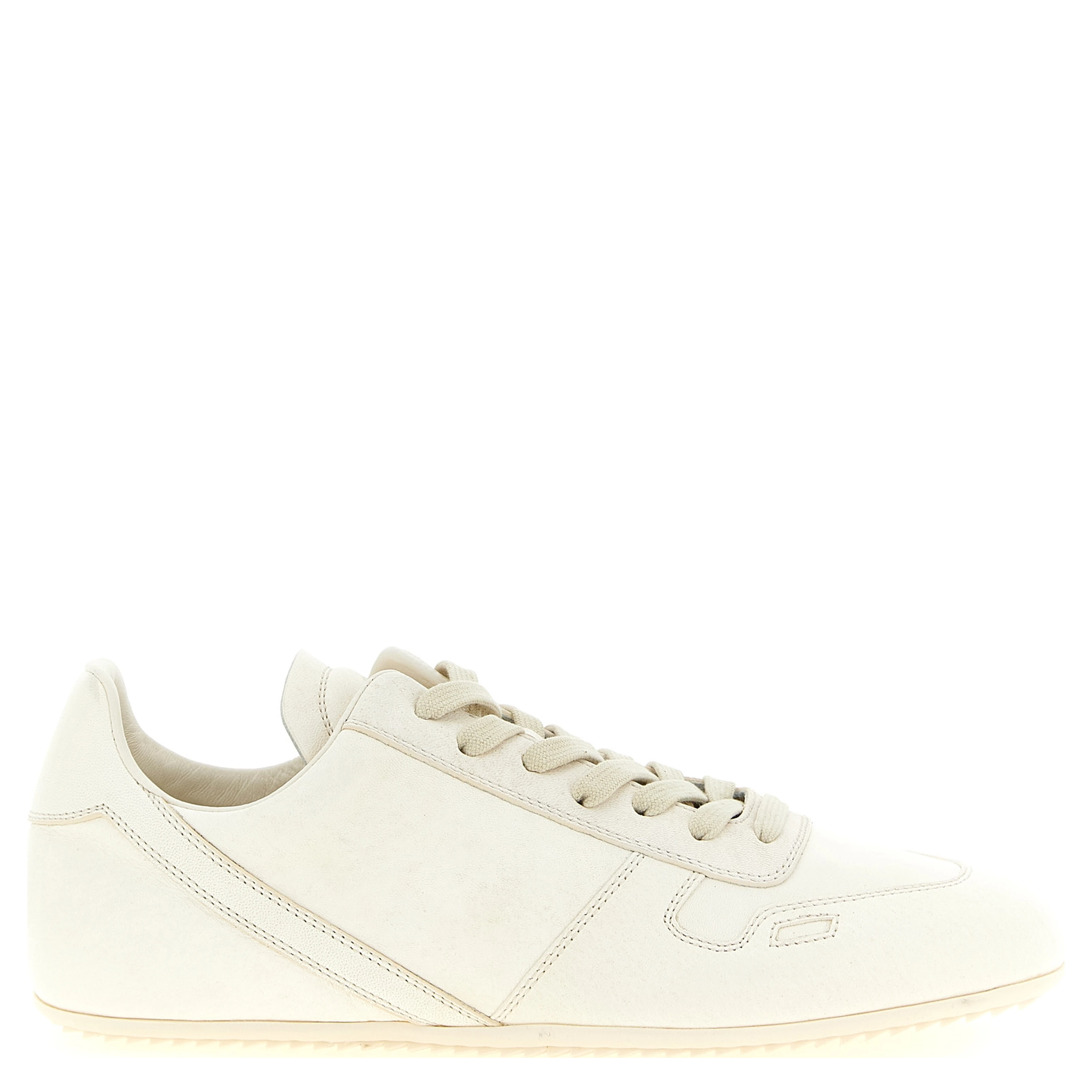 White Lamb Leather Low Top Sneakers