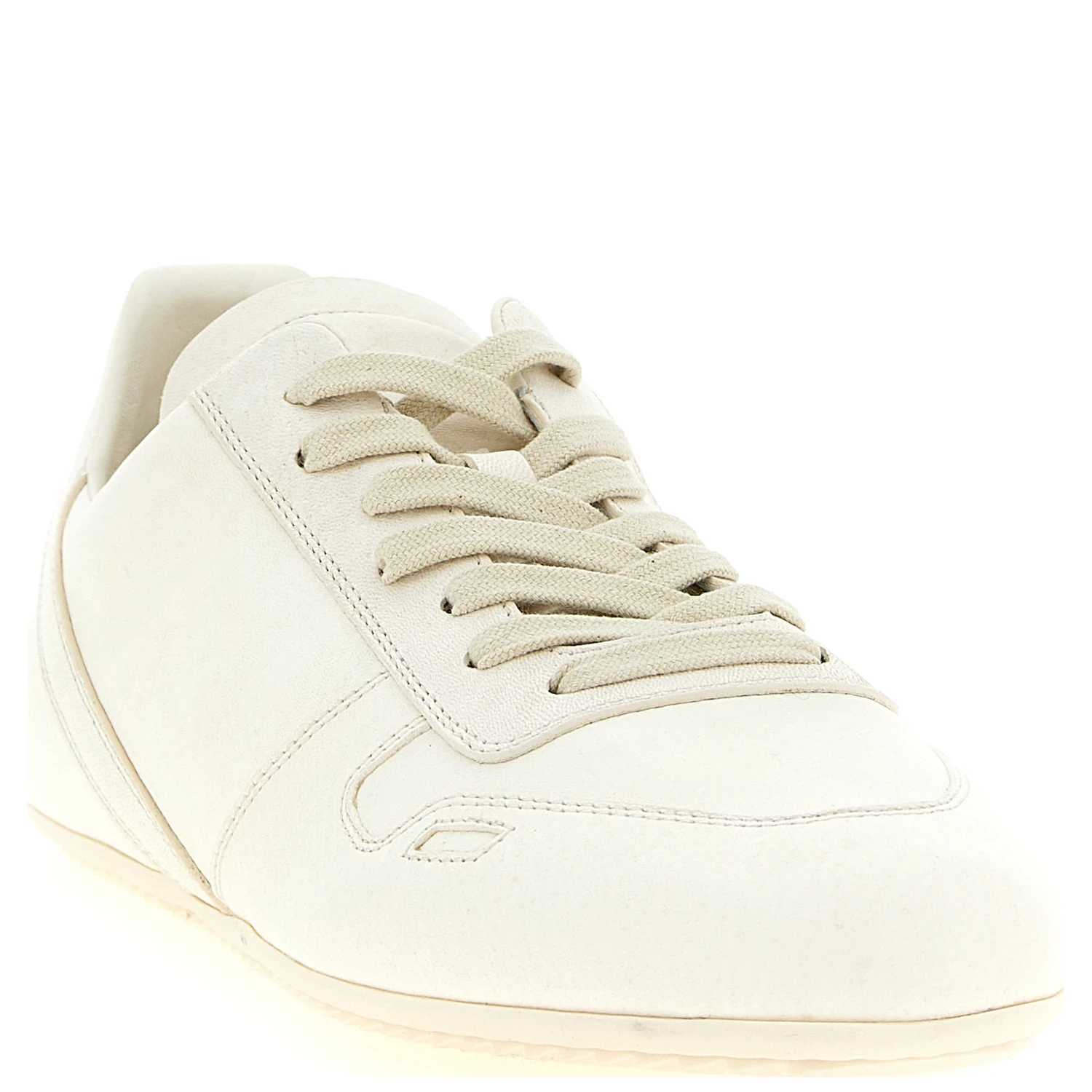 White Lamb Leather Low Top Sneakers