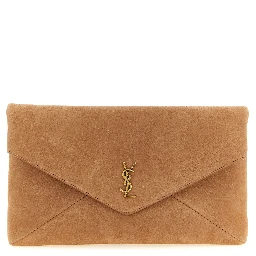 Brown Lamb Leather Clutch Bag