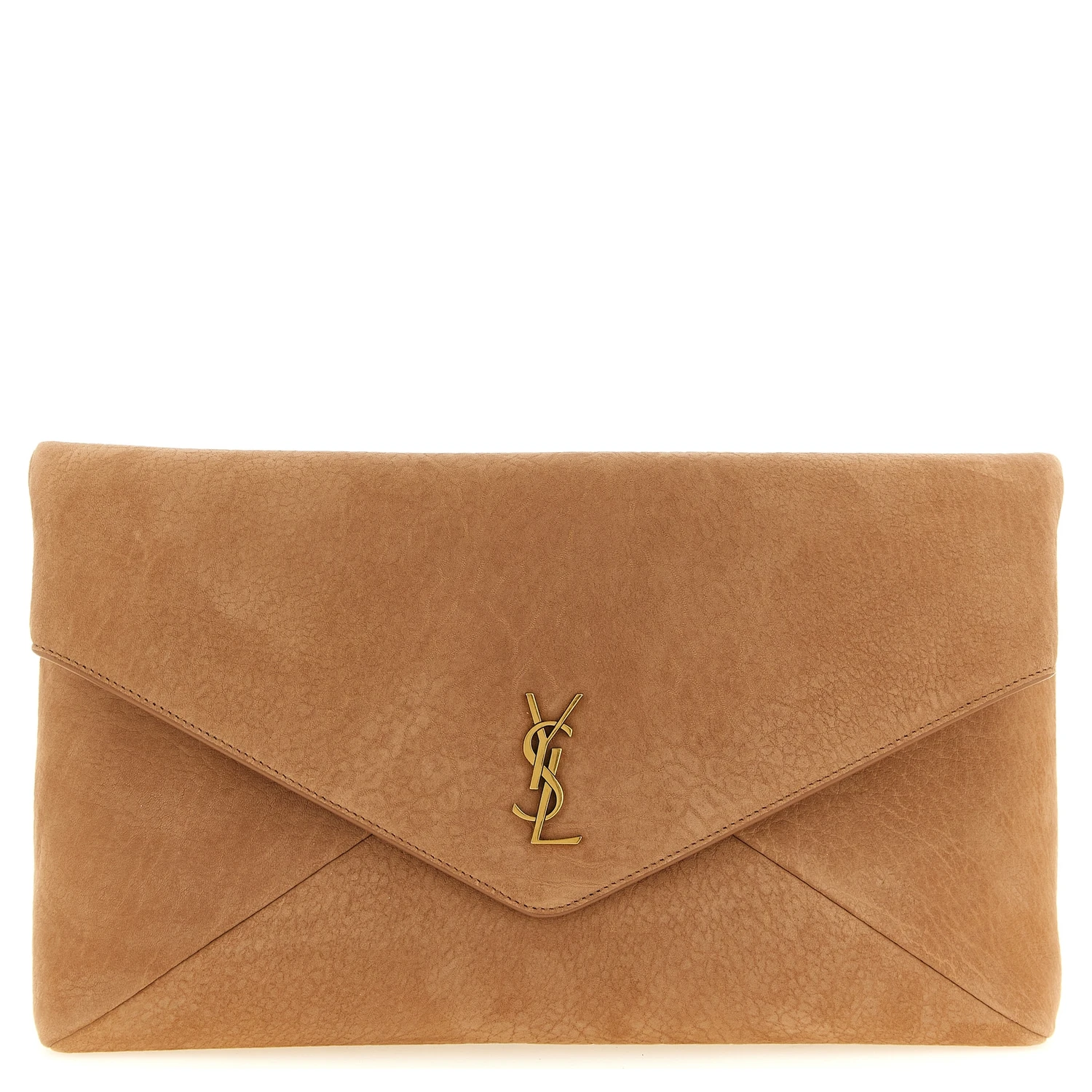 Brown Lamb Leather Clutch Bag