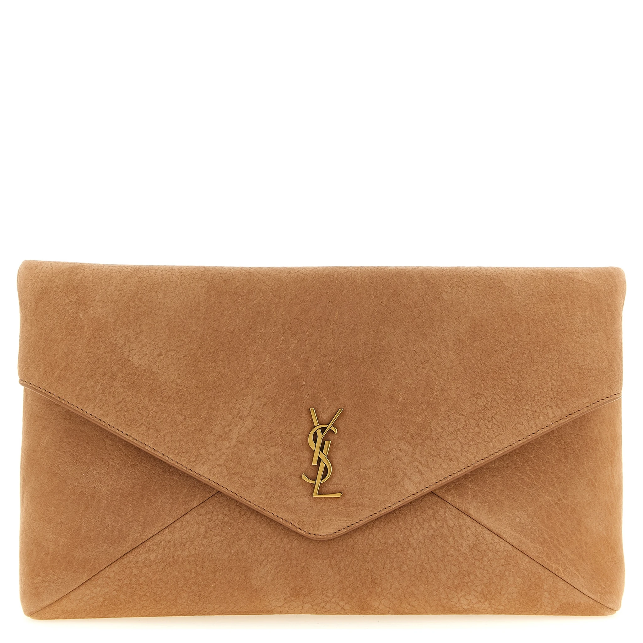 Brown Lamb Leather Clutch Bag