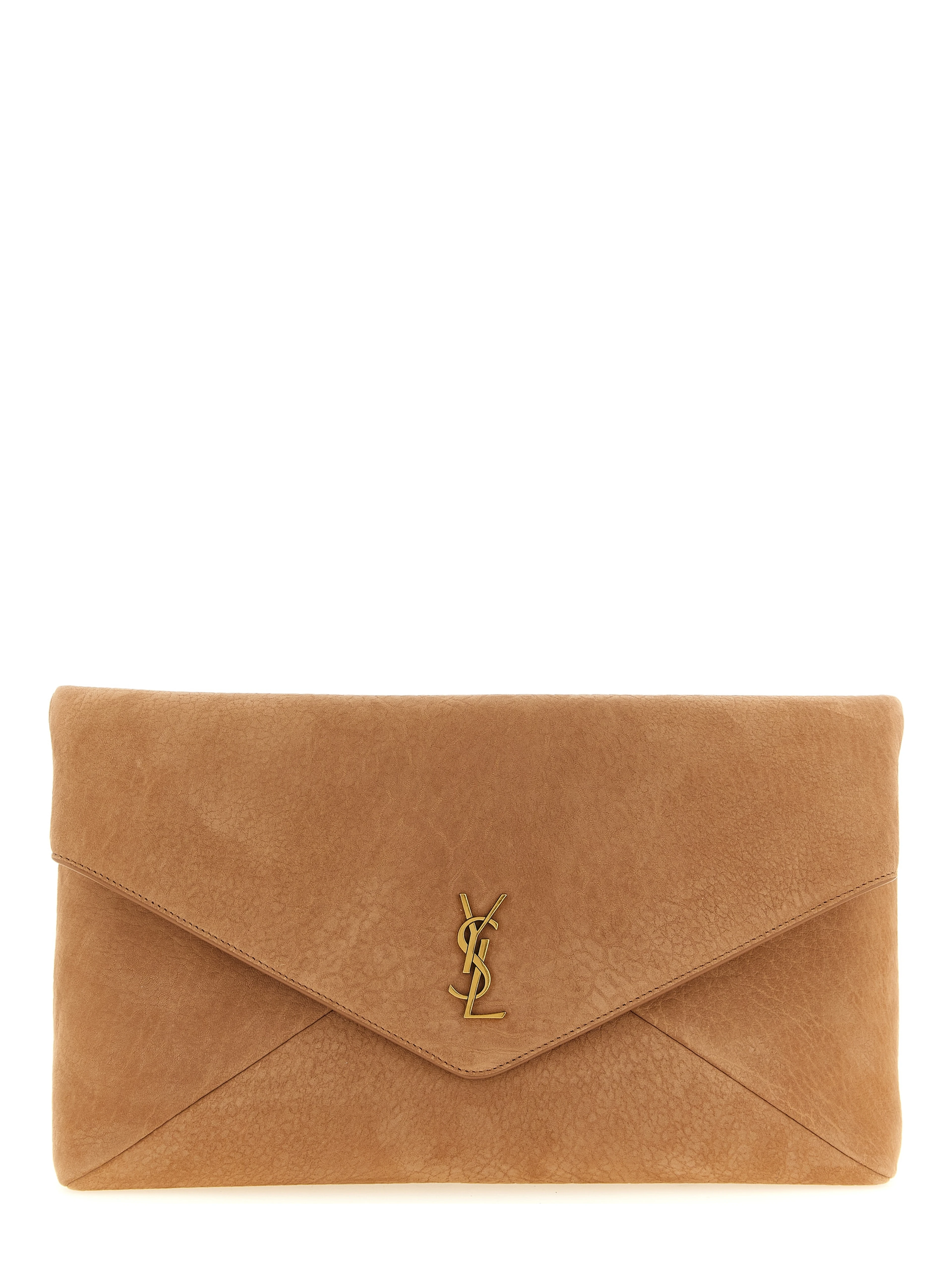 Brown Lamb Leather Clutch Bag