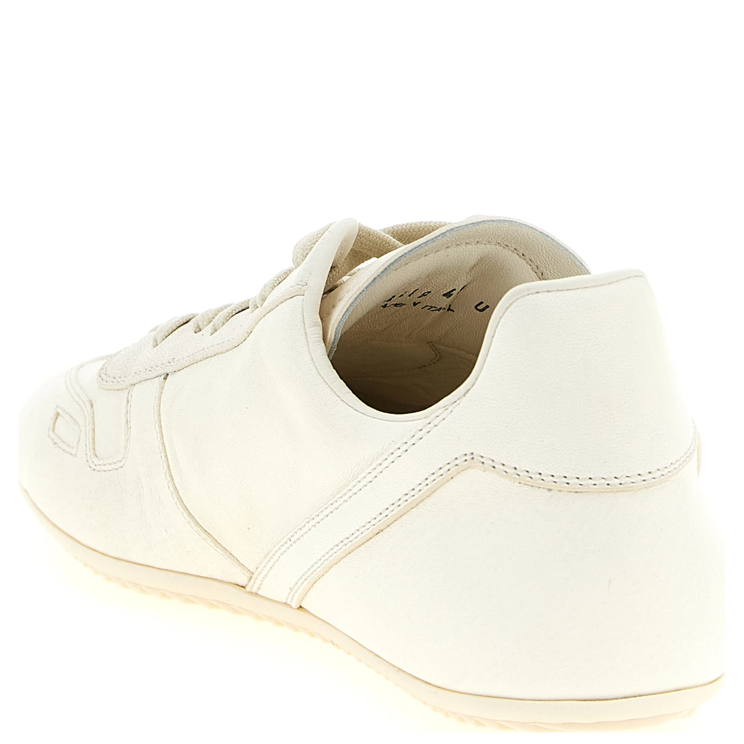 White Lamb Leather Low Top Sneakers